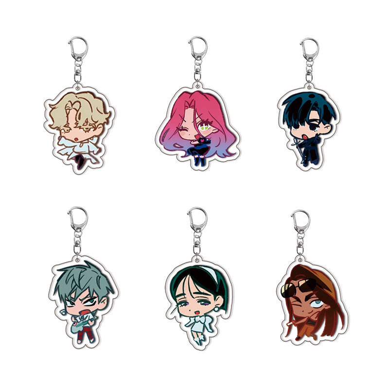 Cute cartoon acrylic double-sided transparent keychain