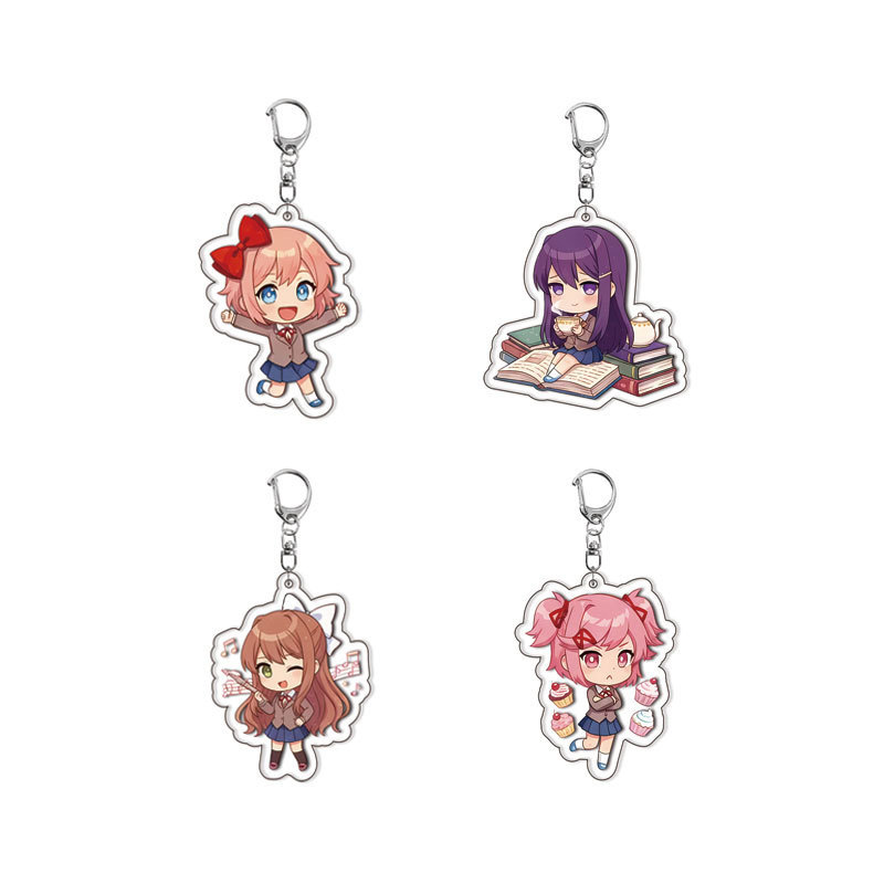 Cute cartoon acrylic double-sided transparent keychain