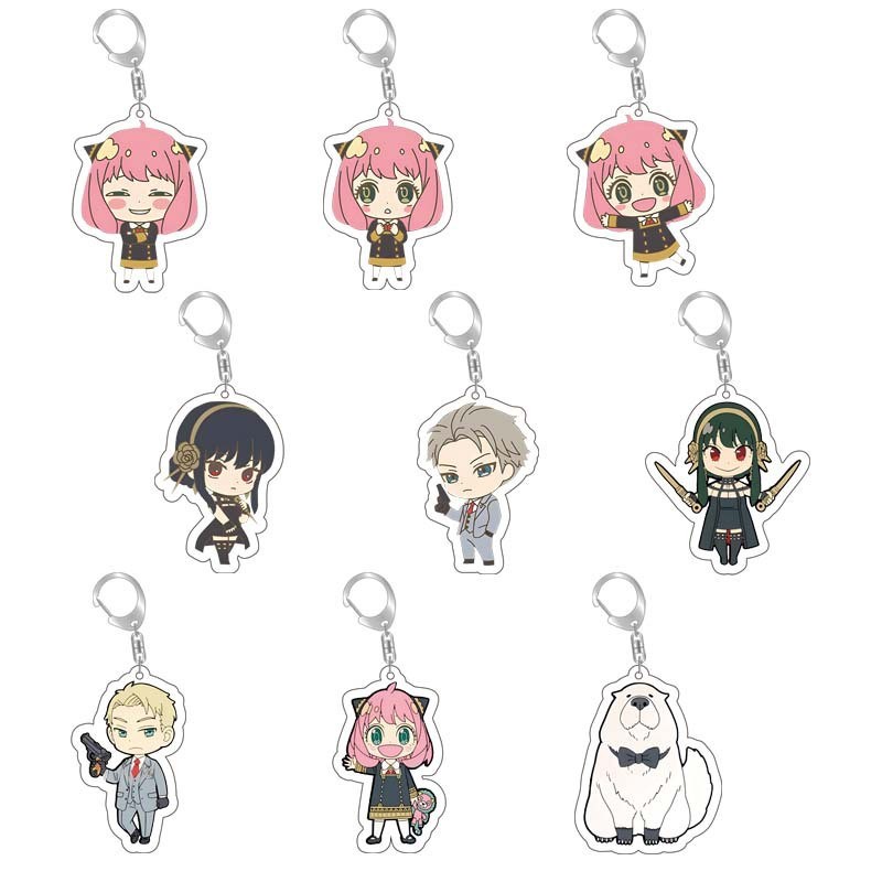 Cute cartoon acrylic double-sided transparent keychain