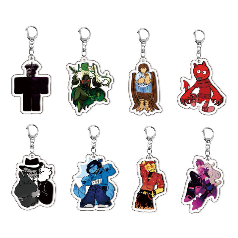 Cute cartoon acrylic double-sided transparent keychain