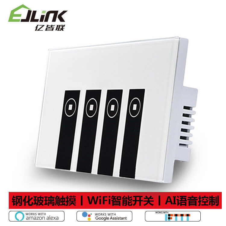 EWeLink eWeLink wifi Smart Touch Switch Padrão Americano Zero Fire Wire Alexa Voice APP Controle Remoto