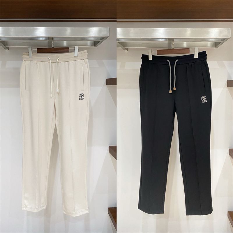 55TL Spring and summer new men's classic fashion embroidery logo Elastic Waist Drawstring Casual Sweatpants Trendy Long