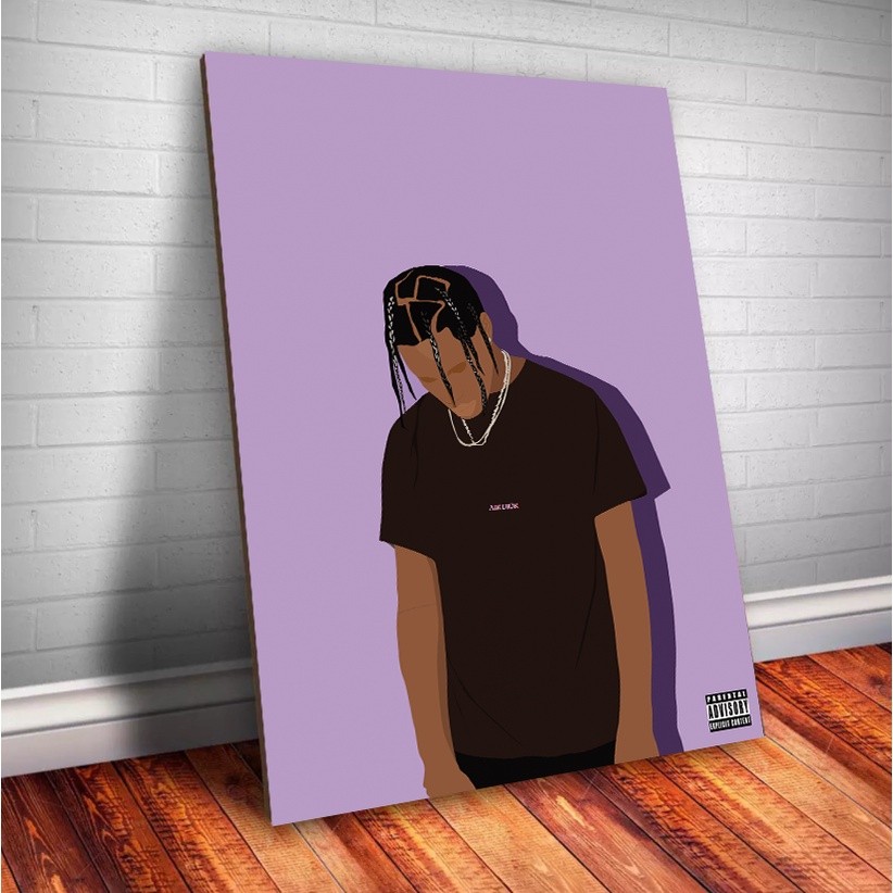 Placa decorativa MDF Travis Scott (28x20 A4) Quadro parede & decoração