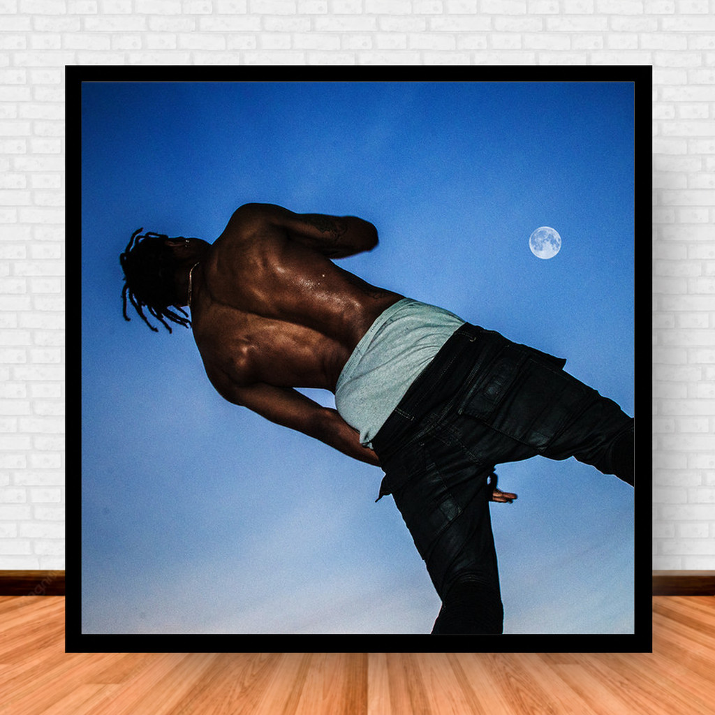 Quadro Decorativo Placa Música Álbuns Travis Scott Rap e Hip Hop com Moldura