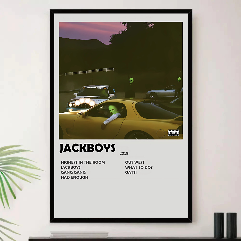 Quadro Placa Decorativa Música Internacional Travis Scott Rap Hip Hop Álbuns com Moldura