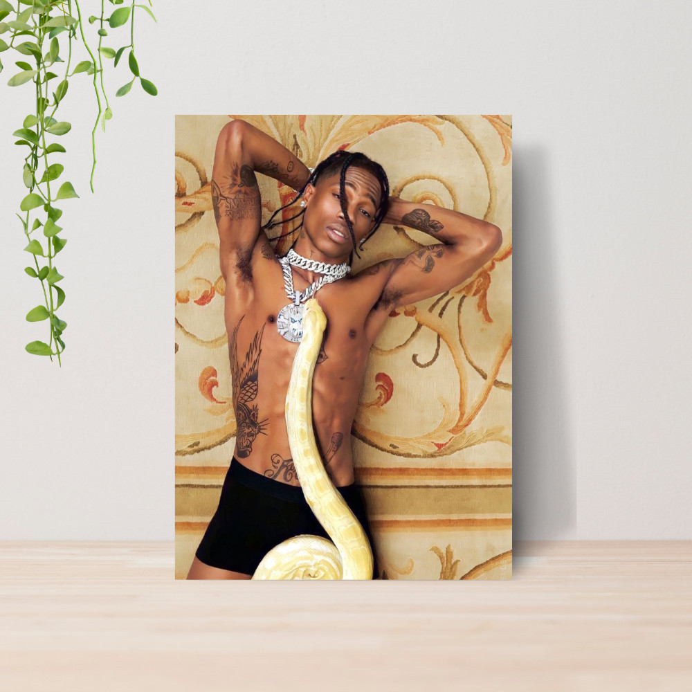Quadro Decorativo Travis Scott Música MDF 01