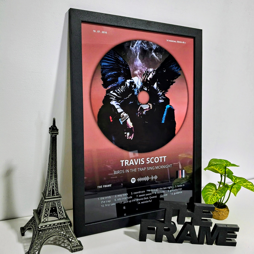 Quadro Decorativo A4/A3 Spotify Travis Scott Album Birds in the Trap Sing McKnight