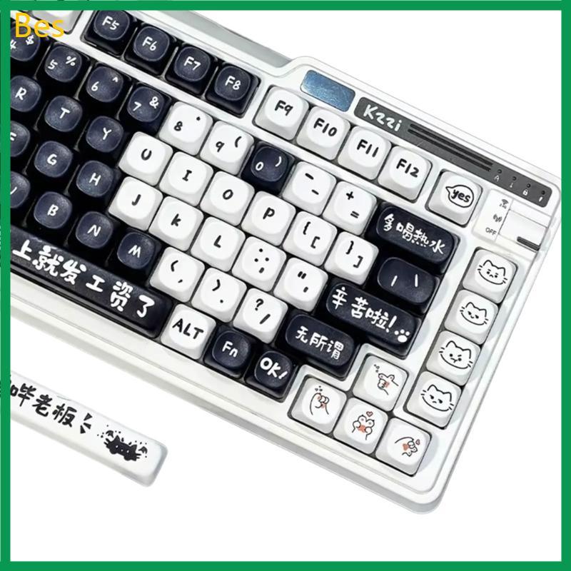 Bes Teclados Mecânicos Keycaps 135 Teclas PBT MOA Altura Trabalho Tema De Gatos