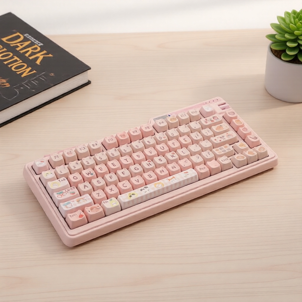 135 teclas, keycaps PBT com sublimação de tinta tema Meow Meow – perfil MAO, compatível com switches MX