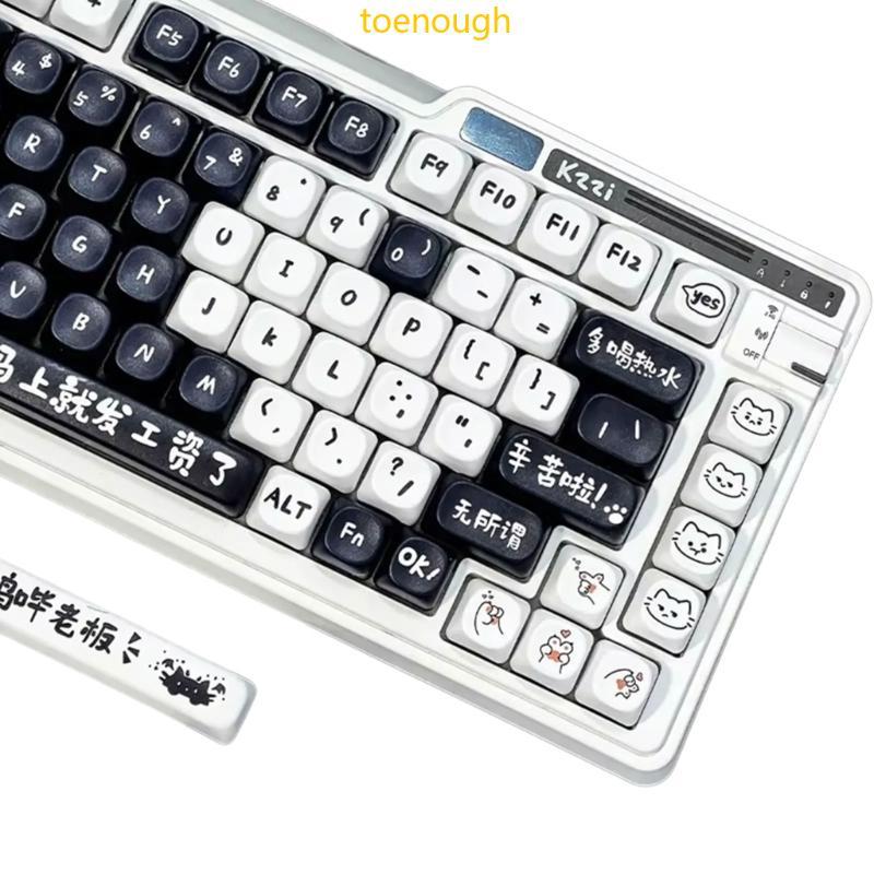 Toe PBT Keycap Conjunto Para 135 Teclas Colorido Trabalho Gatos Tema Teclados Mecânicos Keycaps