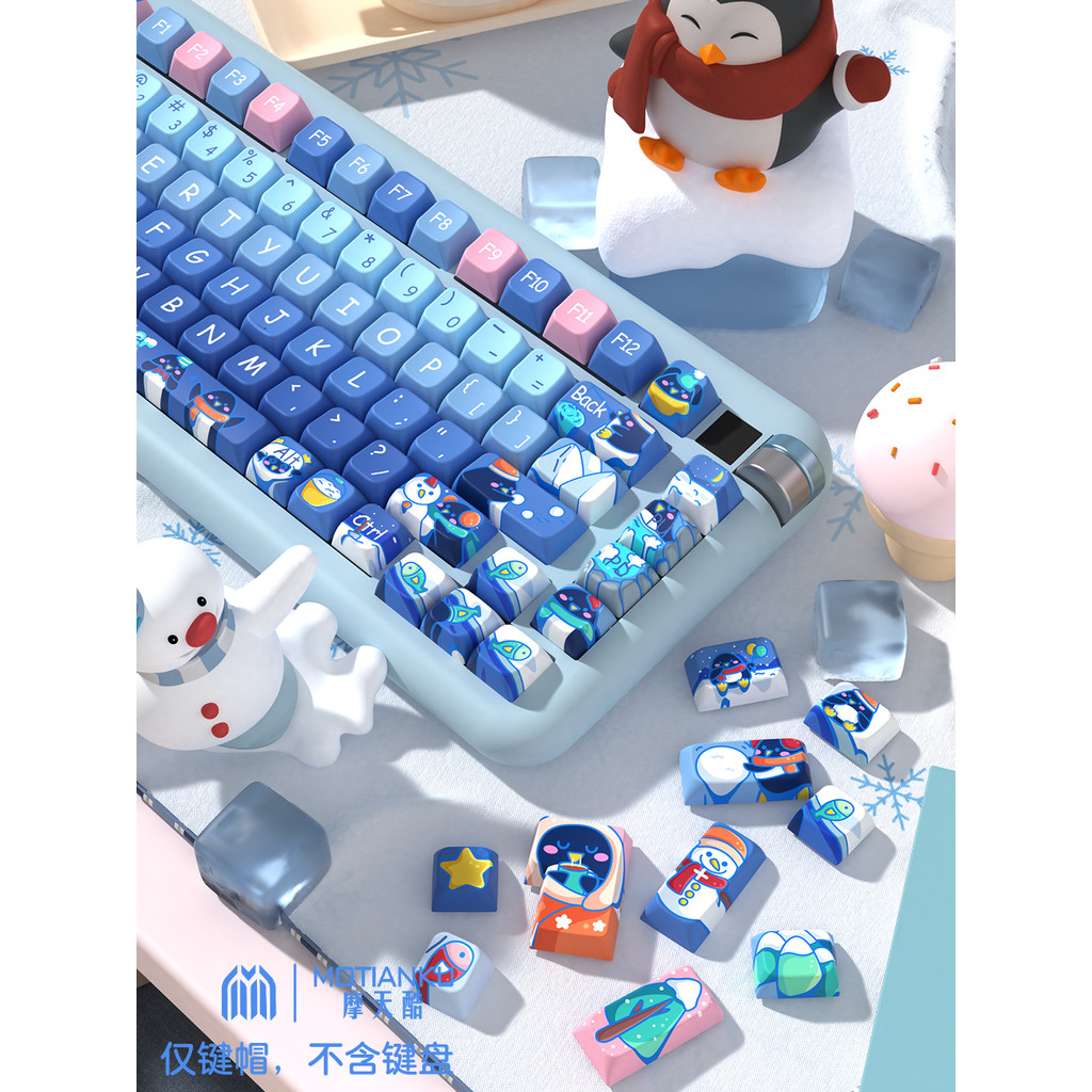 Gigante legal pinguim e inverno tema Original Keycap MDA altura dos desenhos animados criativo teclado boné grande conju