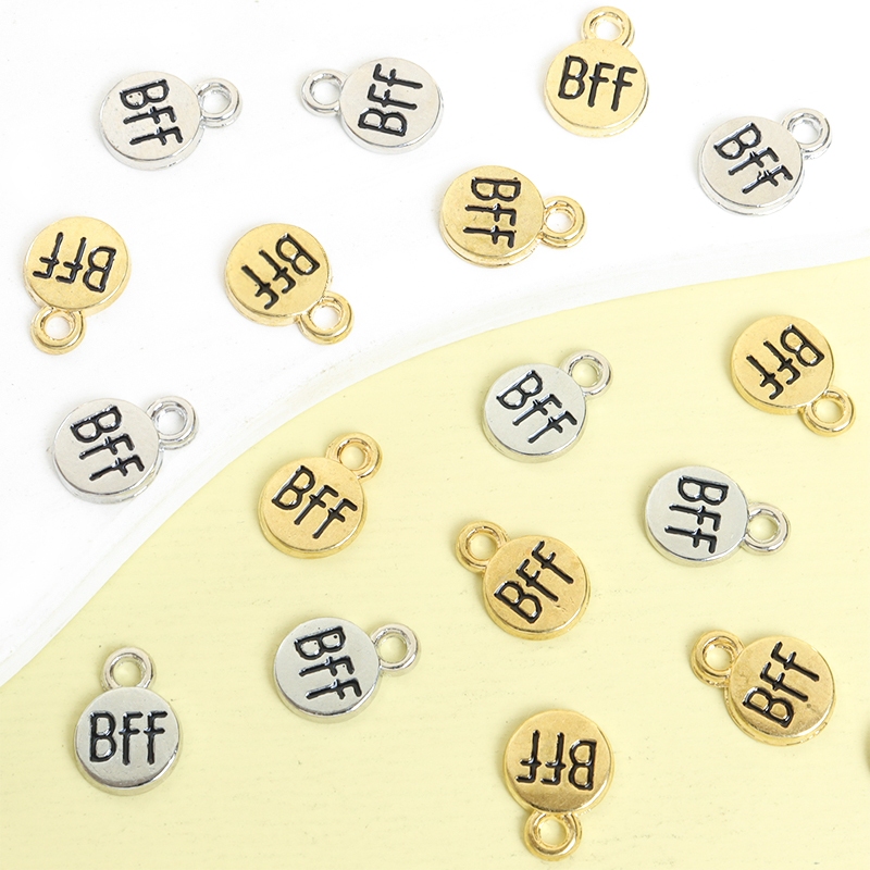 20pcs Vintage Style BFF-Melhor Amigo Para Sempre Placa Circular De Letra Encanta Alfabeto Tag