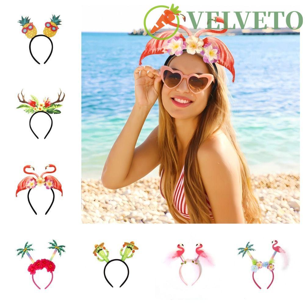 ELVETO Party Props Hairband , Flamingo Hawaiian Headband , Abacaxi Headwear Engraçado