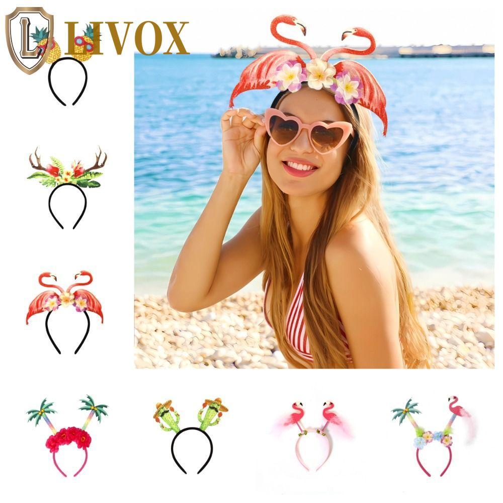 LIVOX Party Props Hairband , Flamingo Hawaiian Headband , Abacaxi Headwear Engraçado