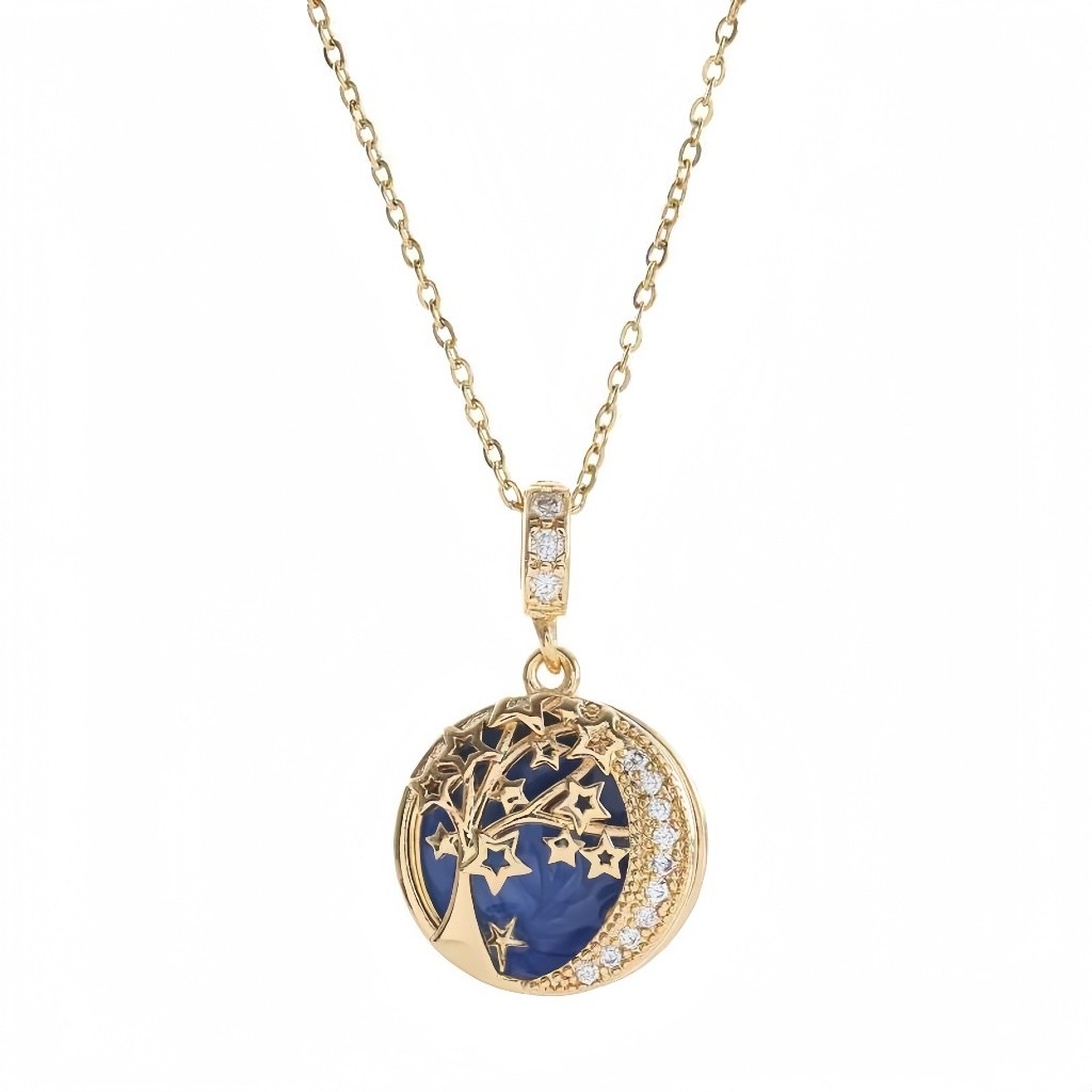 Starry Sky Light Luxury Temperament Full Diamond Necklace Colar De Luxo E Design Único Sense