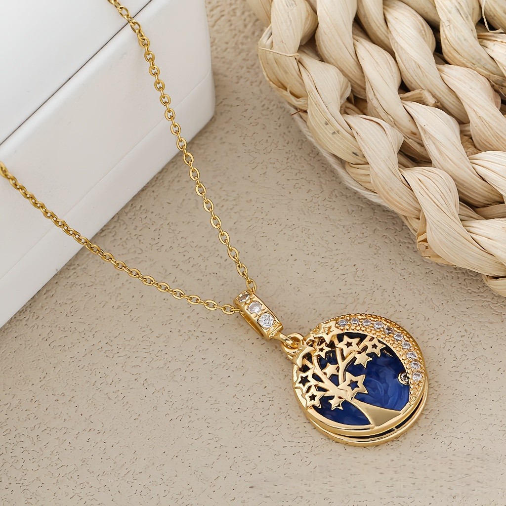 Starry Sky Light Luxury Temperament Full Diamond Necklace Colar De Luxo E Design Único Sense