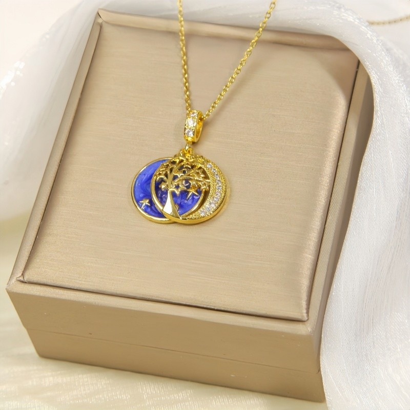 Starry Sky Light Luxury Temperament Full Diamond Necklace Colar De Luxo E Design Único Sense