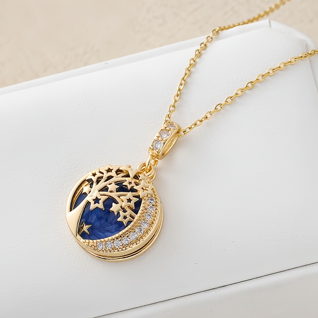 Starry Sky Light Luxury Temperament Full Diamond Necklace Colar De Luxo E Design Único Sense