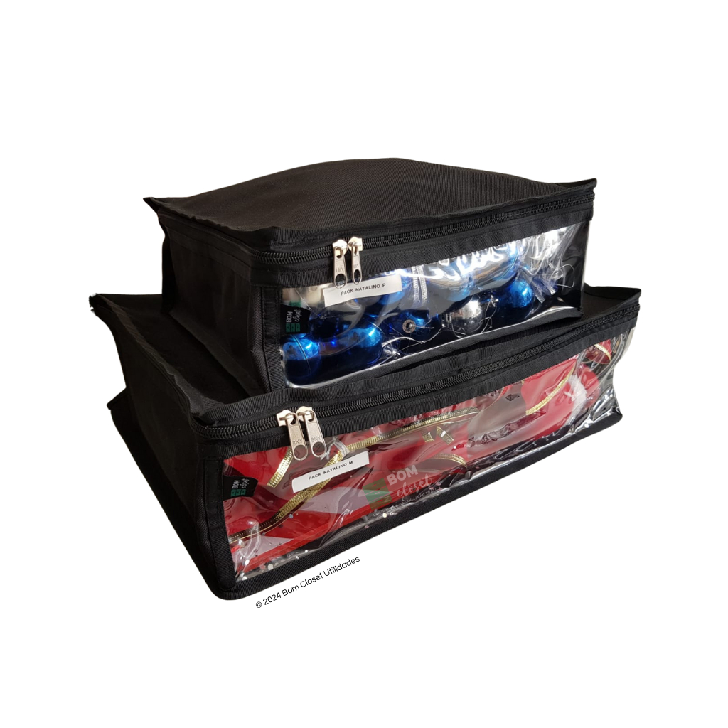 CAIXA CAPA BOLSA PACK PARA DECORAÇÃO ENFEITES DE NATAL BOLAS ESTRELAS LAÇO PAPAI NOEL PISCINA TAM GG