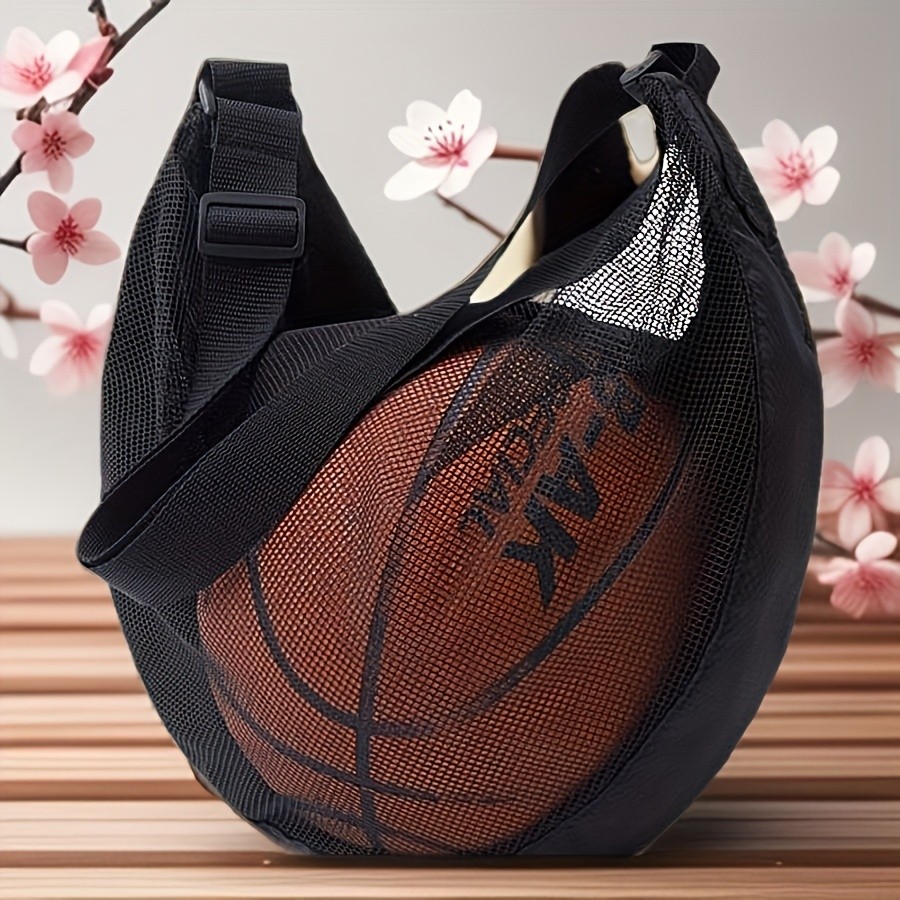 Bolsa de Basquete de Grande Capacidade, Bolsa de Ombro Único para Treinamento Esportivo, Armazenamento de Bolas, Rede de