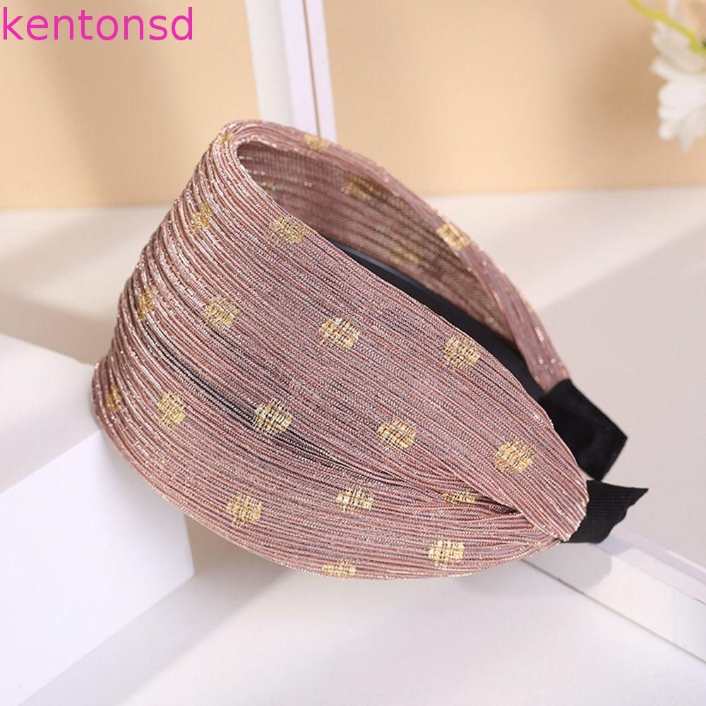 Onda Ponto Cabelo Hoop Na Moda Retro Cocar Lado Largo Maquiagem Malha Requintado Simples Para Mulheres Hairband