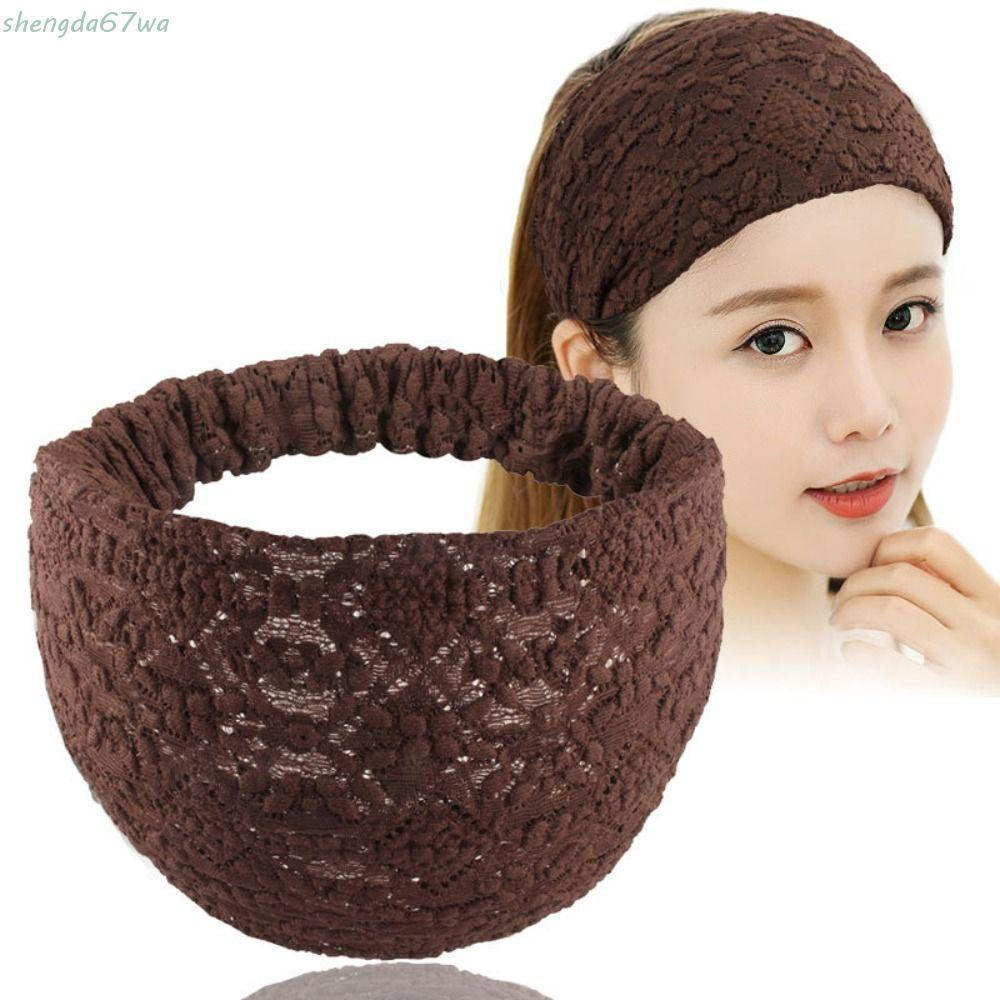 SHENGDA Malha Flor Bandana , Argola De Cabelo Estilo Coreano Rendas Hairbands , Cocar Lado Largo Cabeça Envoltório