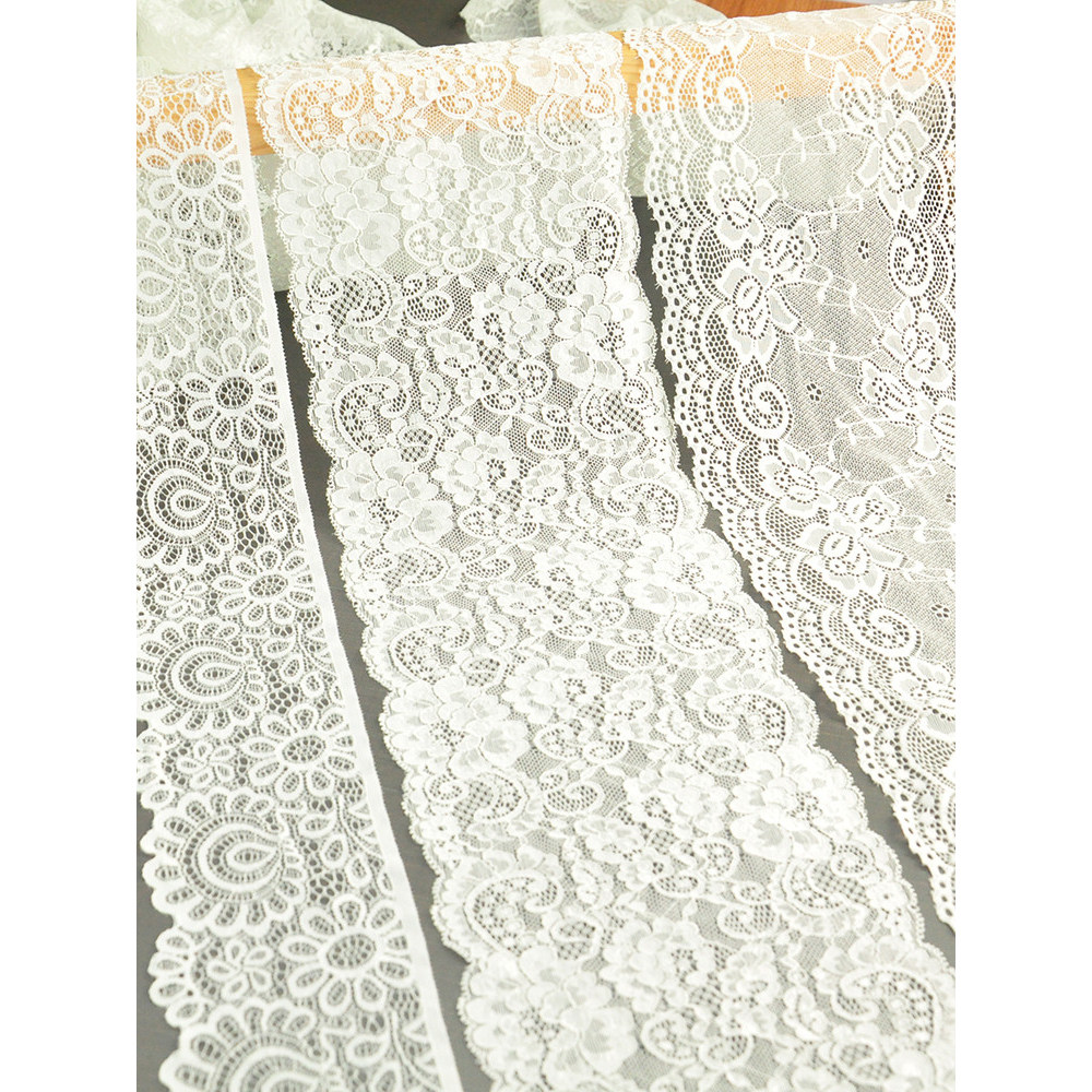 Branco largo estiramento acessórios de renda diy artesanal cocar saia tubo cama superior roupa interior protetor solar m