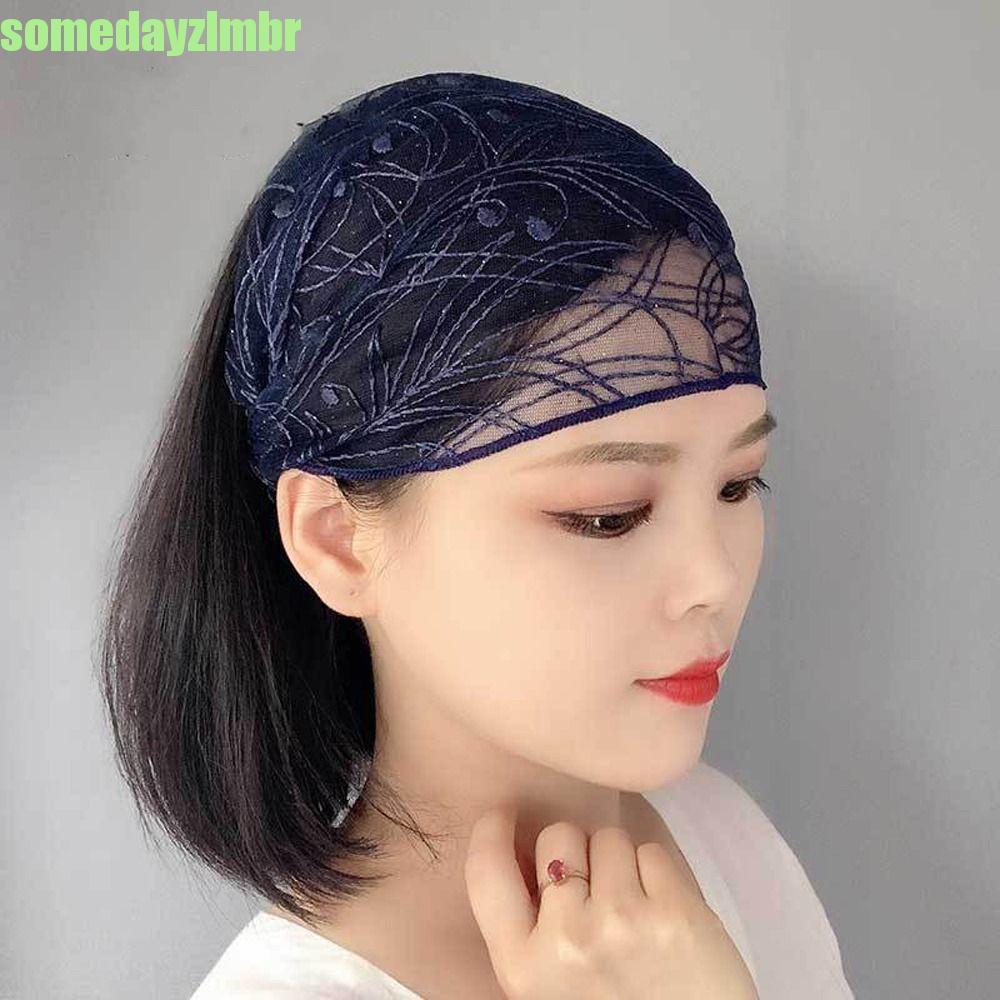 SOMEDAYZL0M Laço Flor Hairbands Lado Largo Esporte Bandana Shinny Novo Cocar Moda Feminino Cabeça Envoltório