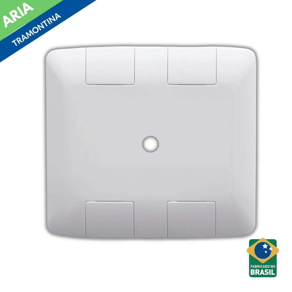 Placa 4x4 com 1 Furo Branca Tramontina Aria