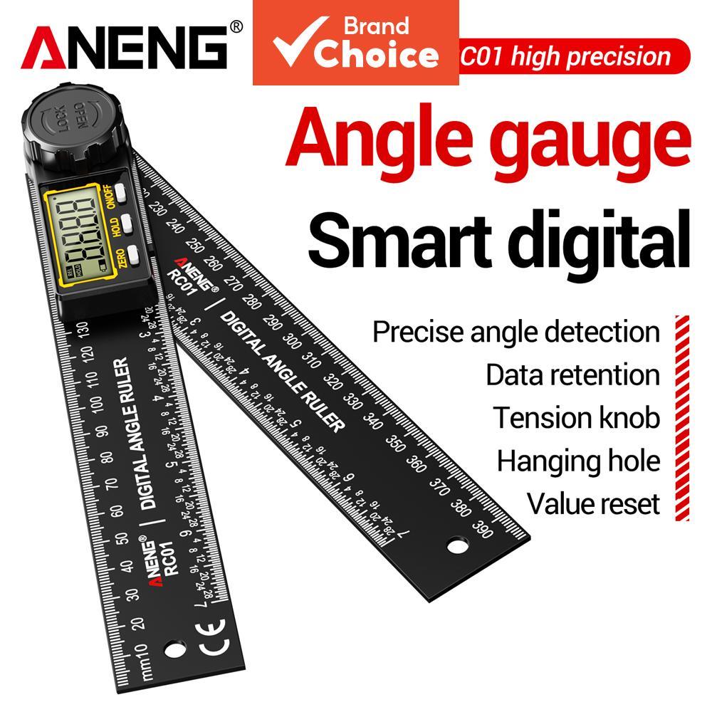 Régua Angular Digital Única ANENG RC01 2 Em 1 , 0.1 ° Localizador De Ângulo Eletrônico De Alta Precisão Com Dados De Cal