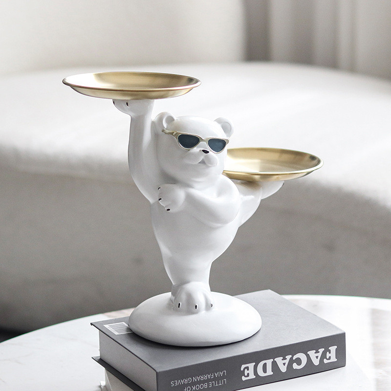 Luxury Cartoon Animal Key Storage Tray Ornament for Living Room Shoe Cabinet, Home Tray, Model Room, Front Desk, Hotel D