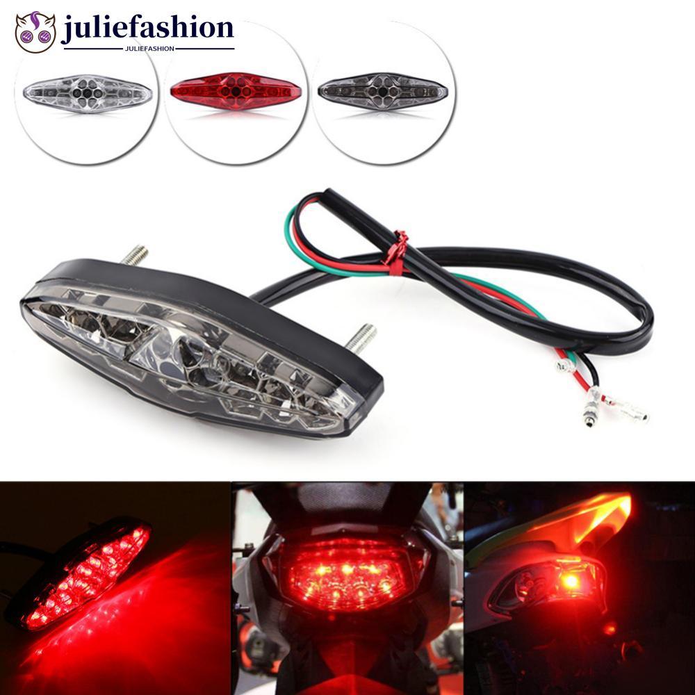 JULIEFASHION Universal 12V Luzes Traseiras De Motocicleta Placa De Licença Lanterna Traseira Equipamentos De Motor Acess