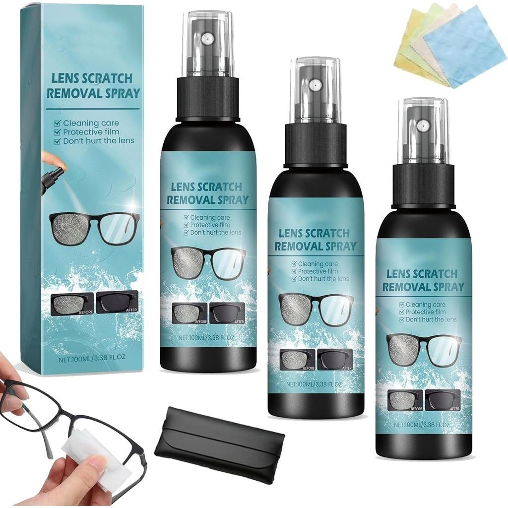 Upgraded version of scratch repair agent for glasses and lenses。Comes with cleaning。