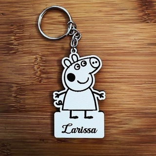Kit de Chaveiros MDF Peppa Pig Aniversário Aniversário Infantil em MDF