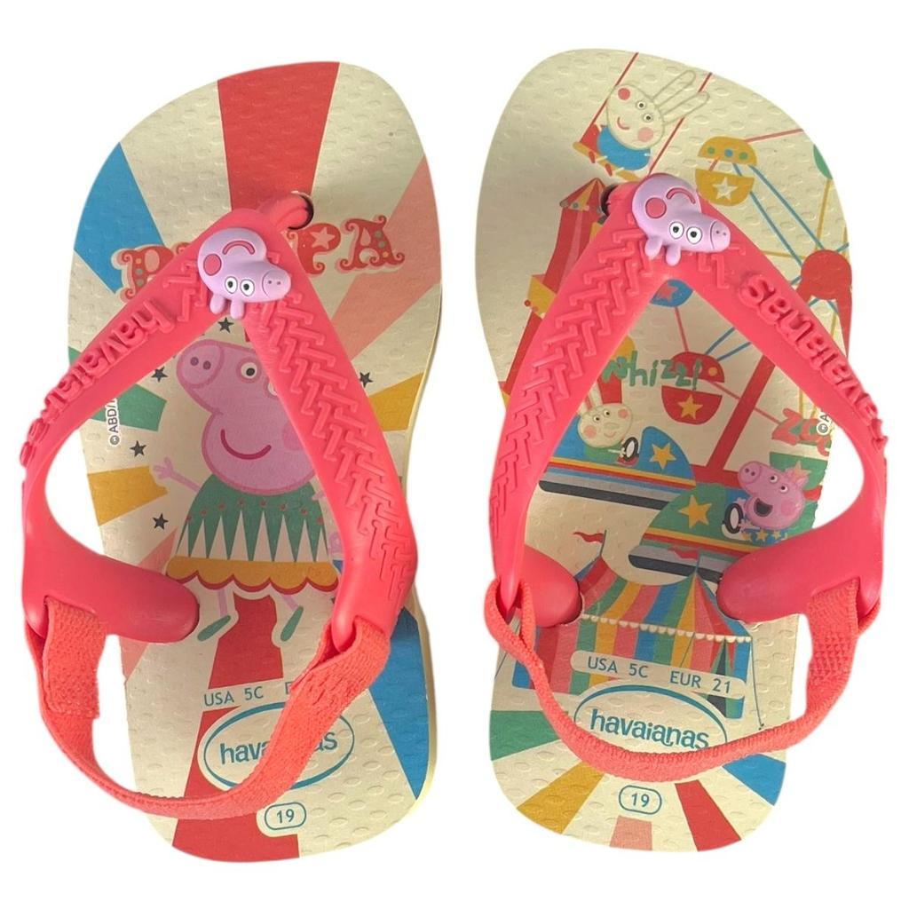 Chinelo Havaianas Baby Peppa Pig Original Infantil Elástico Conforto Licenciado