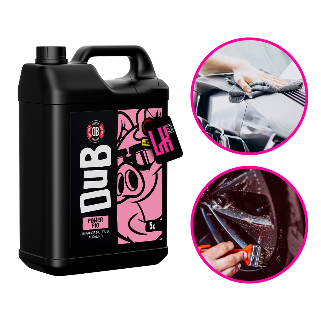 Power Pig 5l Dub Boyz Limpador Apc Multiuso limpa Interna Couro Tecido Plastico Banco Sofa Motor