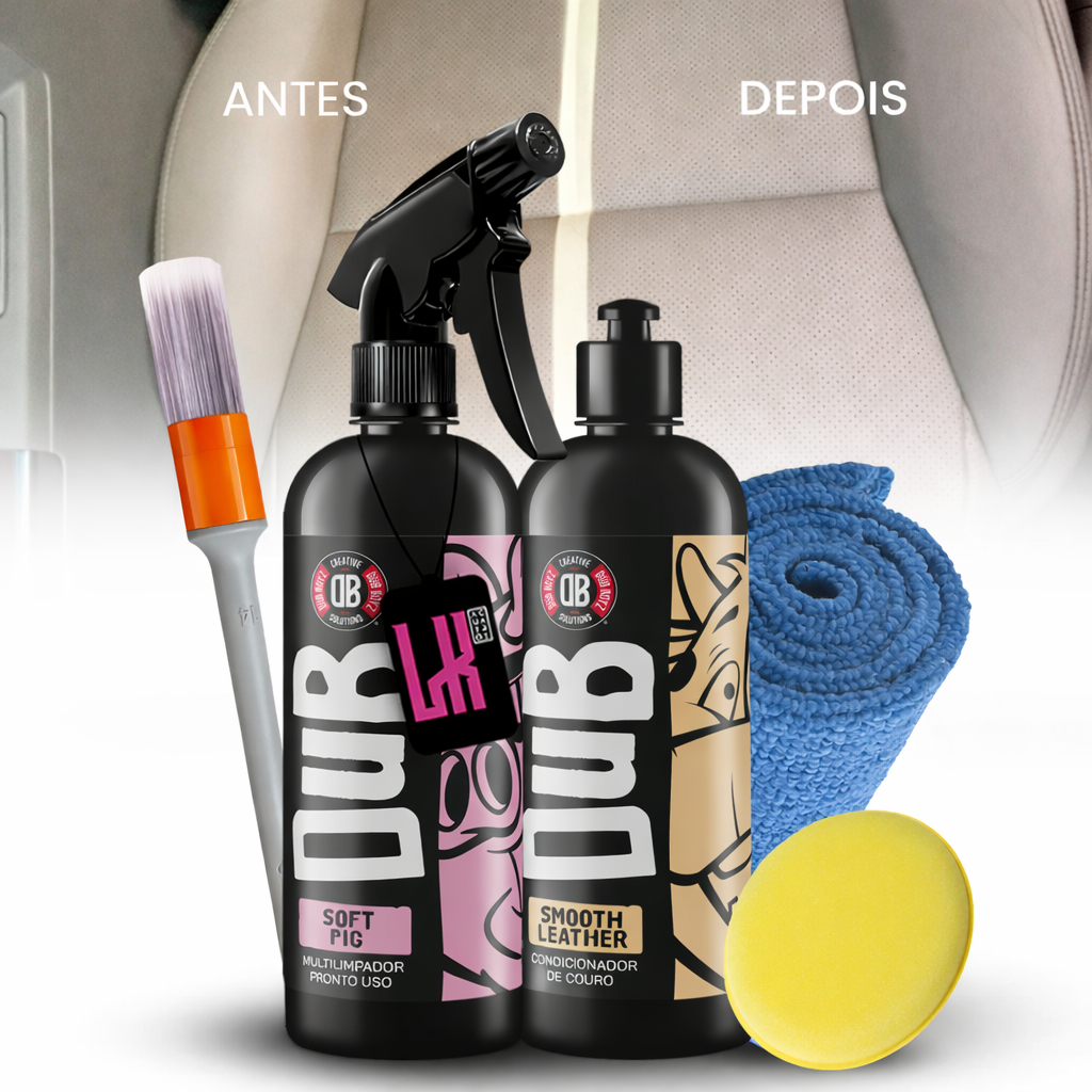 Soft Pig Smooth Leather 500ml Dub Boyz Kit Limpa Hidrata Couro Limpador Multiuso Condicionador