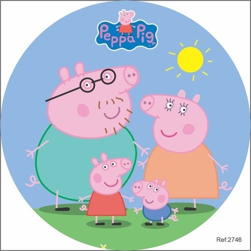 Painel Redondo Decorativo de Festa Tema Peppa Pig Tecido 1,50x1,50m Com Elástico Aniversário Mêsversario porquinho baby