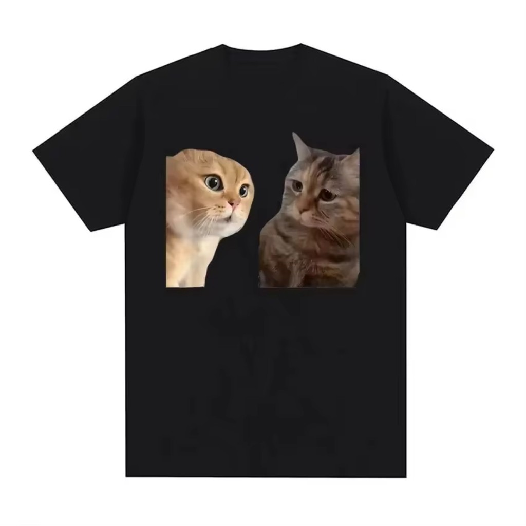 Camiseta Engraçado Gatos Meme Casual Unissex Versátil Dia a Dia Atemporal