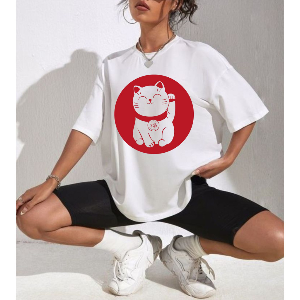 Camiseta Camisa Maneki-Neko – Gato Japonês da Sorte