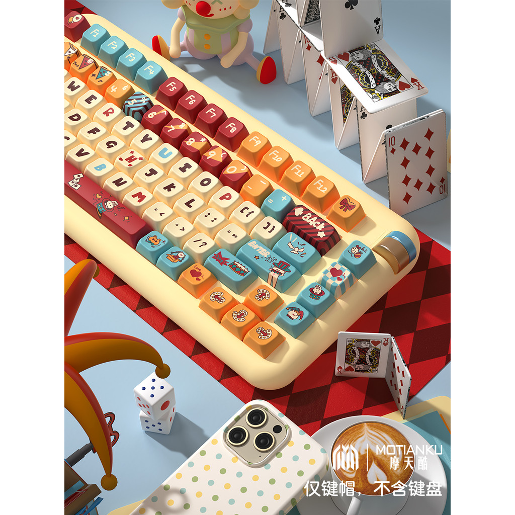 Ferris Cool Cat Circus Tema Original Keycap MDA Altamente Bonito Único Criativo Teclado Cap