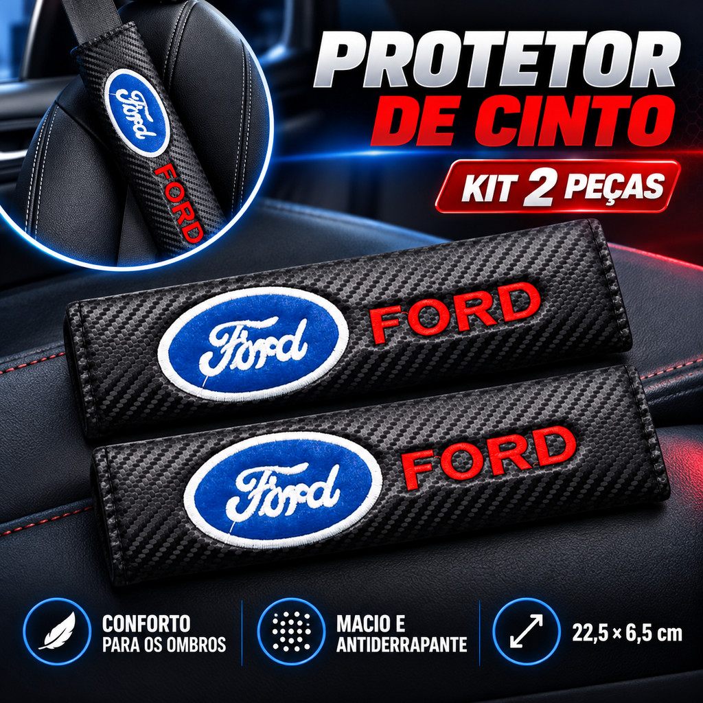 2 Peças Capa De Almofadas De Ombro Para Cinto De Segurança De Carro Ford Focus Fiesta Mondeo Fusion Escape Kuga EcoSport