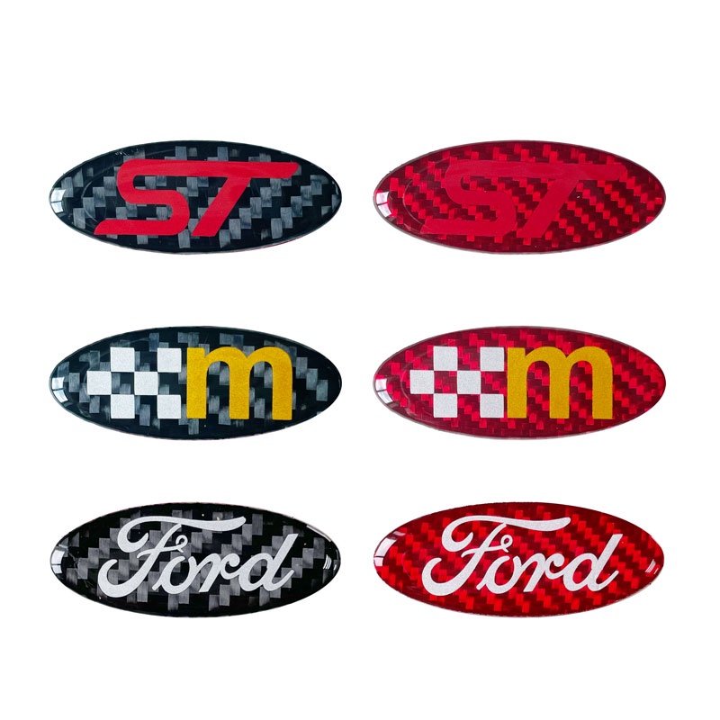 Com O Emblema Do Volante Carro Epoxy Carbono Para Ford Ecosport Edge Focus Ranger Mondeo Mk4 Escape Fiesta Kuga Fusion