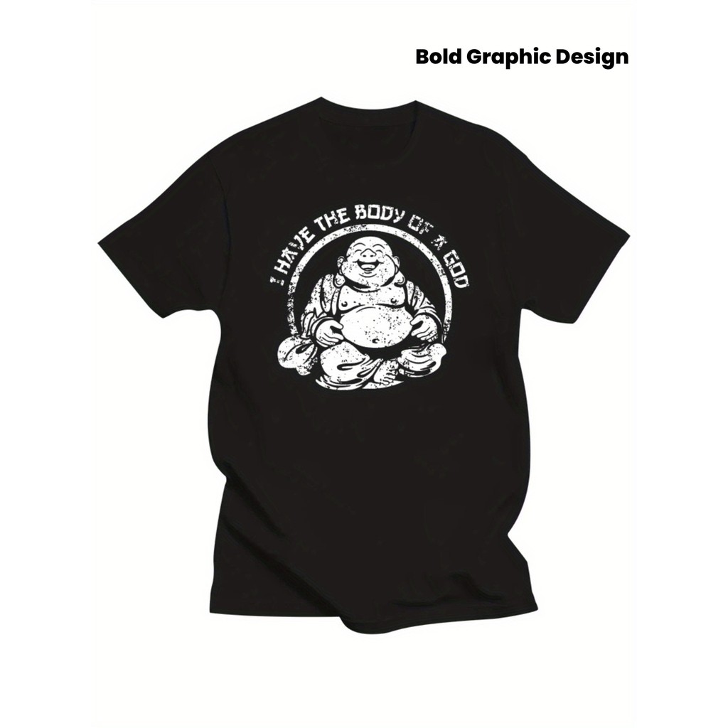 Camiseta 2026 T-shirt Buddha I Have The Body Of A God Graphic Pride Casual Confortável Divertida Estilosa Verão