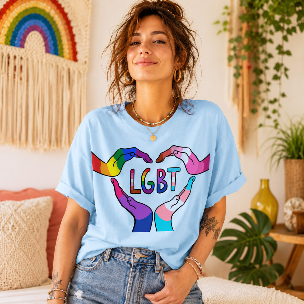 Camiseta Unissex Com Estampa LGBT Pride Colorida Para O Dia a Dia