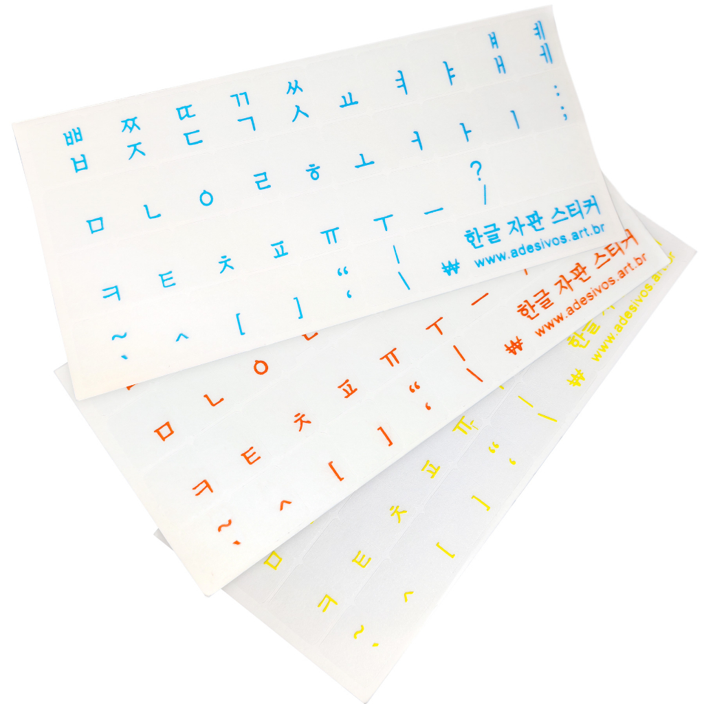 Envio imediato – Adesivos Transparentes Etiquetas para Teclado Coreano Hangeul