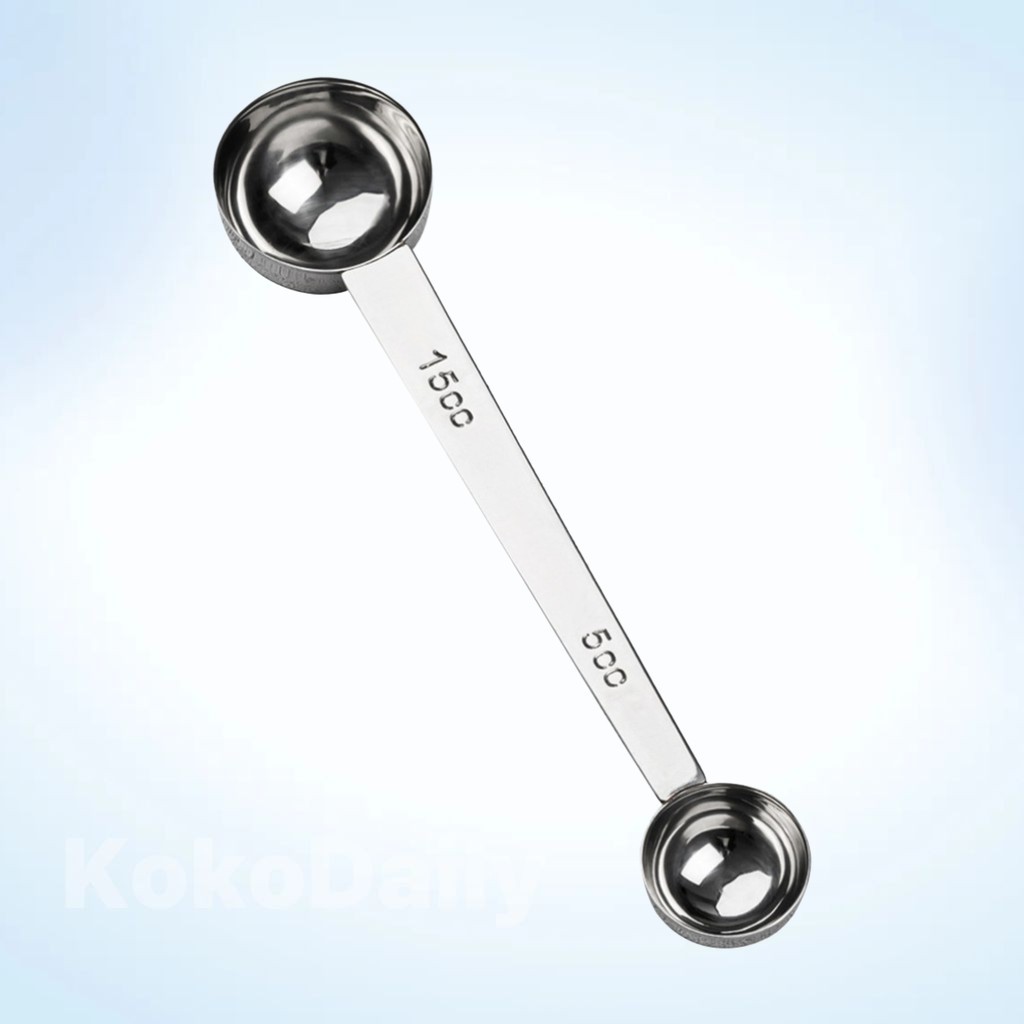 [kaldin] Colher Medidora De Aço Inoxidável Dupla Face , 1 Unidade/De Cozimento Coreana/Design