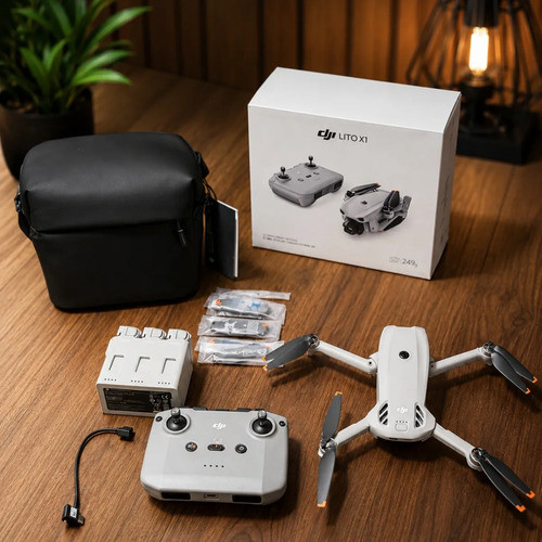 Drone Dji Lito Fly X1 Plus More Combo Sem Tela 3 Baterias Cinza