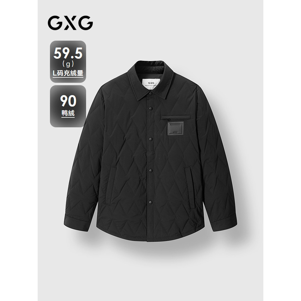 GXG Camisa masculina acolchoada com verificação de diamante estilo jaqueta leve para manter aquecido 24 inverno