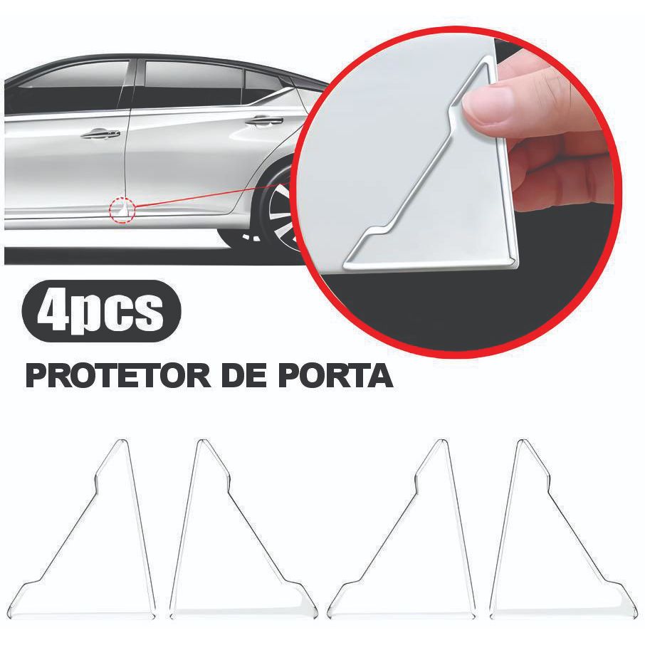 Protetor Canto Porta Triangular Universal Resinado 3D Alto Relevo 4 Peças 3128